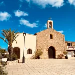Sant Ferran de Ses Roques's main square and church in Formentera